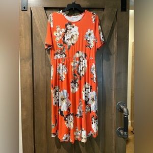Chic Soul orange “Beautifully Sweet”dress 2X